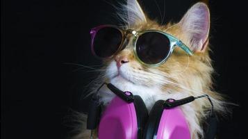 mooi disco kat vervelend hoofdtelefoons foto