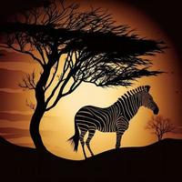 zebra silhouet ai gegenereerd foto
