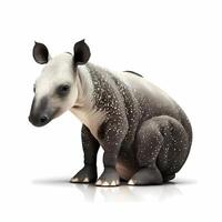 tapir illustratie werkzaamheid Aan wit achtergrond ai gegenereerd foto