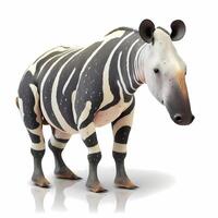 tapir illustratie werkzaamheid Aan wit achtergrond ai gegenereerd foto