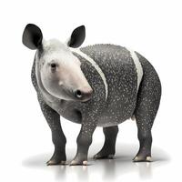 tapir illustratie werkzaamheid Aan wit achtergrond ai gegenereerd foto