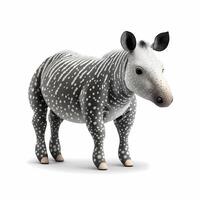 tapir illustratie werkzaamheid Aan wit achtergrond ai gegenereerd foto