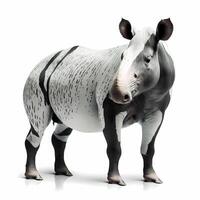 tapir illustratie werkzaamheid Aan wit achtergrond ai gegenereerd foto