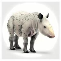 tapir illustratie werkzaamheid Aan wit achtergrond ai gegenereerd foto