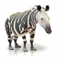 tapir illustratie werkzaamheid Aan wit achtergrond ai gegenereerd foto