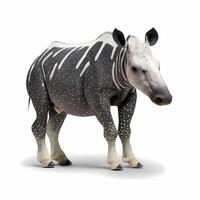 tapir illustratie werkzaamheid Aan wit achtergrond ai gegenereerd foto