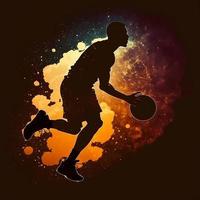 basketbal silhouet ai gegenereerd foto