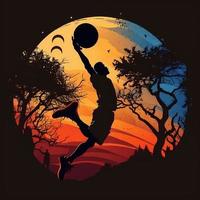 basketbal silhouet ai gegenereerd foto