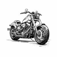 harley davidson zwart en wit ai gegenereerd foto