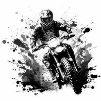motorfiets zwart en wit ai gegenereerd foto
