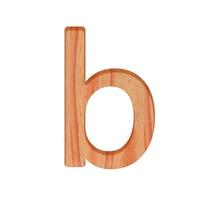alfabet klein houten vintage. kleine letters brief patroon mooi 3d geïsoleerd Aan wit achtergrond ontwerp medeklinker b foto