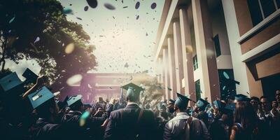 diploma uitreiking viering ceremonie, ai gegenereerd foto