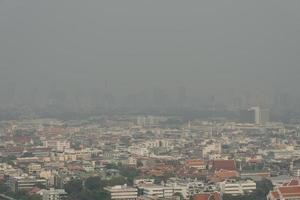 lucht verontreiniging en pm2.5 bovenstaand gevaarlijk niveau in Bangkok Thailand foto