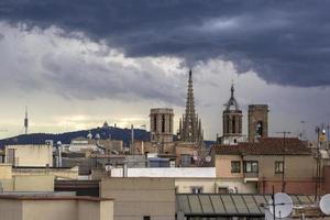 Barcelona gotisch kathedraal met storm wolken, goth foto