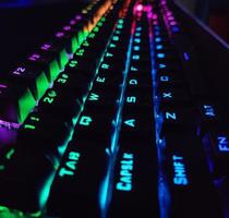 detailopname kort van rgb gaming toetsenbord foto