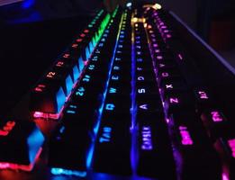 detailopname kort van rgb gaming toetsenbord foto