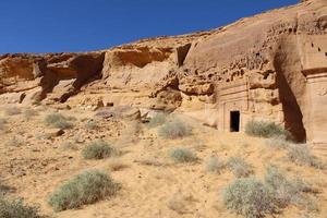 mooi dag visie van al hegra, madain saleh archeologisch plaats in al ula, saudi Arabië. foto