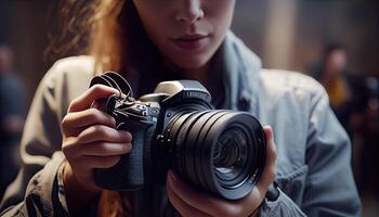 camera wereld fotografie dag, de schoonheid van een beeld ai gegenereerd foto