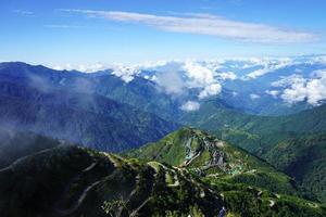 landschap van zig zag weg van zijde route sikkim foto