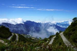 zig zag weg van van sikkim zijde route gedurende oktober foto