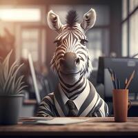 zebra zakenman illustratie ai gegenereerd foto