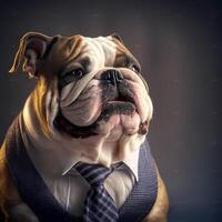bulldog zakenman illustratie ai gegenereerd foto