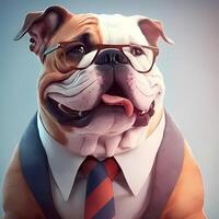 bulldog zakenman illustratie ai gegenereerd foto