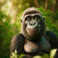 gorilla illustratie ai gegenereerd foto