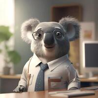 koala zakenman illustratie ai gegenereerd foto