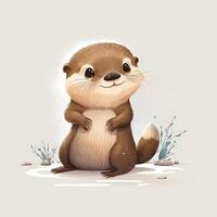 Otter dier illustratie ai gegenereerd foto