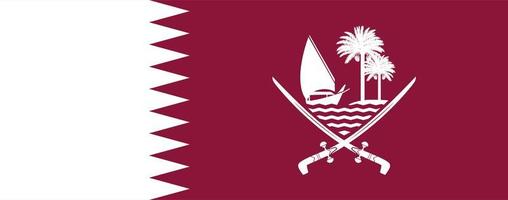 nationaal vlag en jas van armen van qatar. qatar vlag met origineel kleur en proportie. vlak illustratie. foto