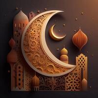 Islamitisch achtergrond voor Ramadan en eid viering gemaakt met generatief ai foto