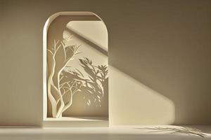 minimalistisch abstract teder licht beige achtergrond voor Product presentatie met licht foto