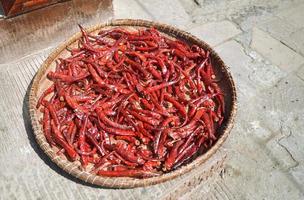 rood droog Chili paprika's foto