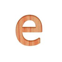 alfabet klein houten vintage. kleine letters brief patroon mooi 3d geïsoleerd Aan wit achtergrond ontwerp medeklinker e foto