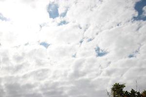 Doorzichtig blauw lucht met wit melkachtig wolk atmosfeer zon licht daglicht achtergrond cloudscape bewolkt foto