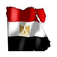 Egypte - land vlag en grens Aan wit achtergrond foto