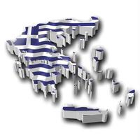 Griekenland - land vlag en grens Aan wit achtergrond foto