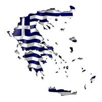 Griekenland - land vlag en grens Aan wit achtergrond foto