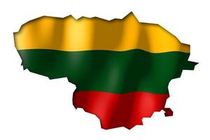 Litouwen - land vlag en grens Aan wit achtergrond foto