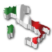 Italië - land vlag en grens Aan wit achtergrond foto