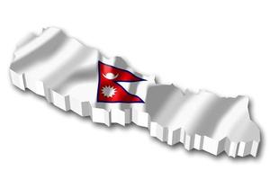 Nepal - land vlag en grens Aan wit achtergrond foto