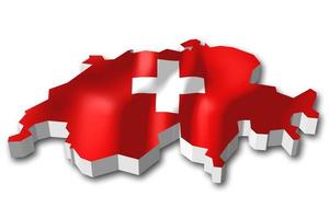 Zwitserland - land vlag en grens Aan wit achtergrond foto