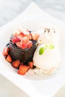 chocolade lava dessert foto