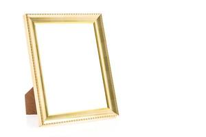 gouden frame geïsoleerd op een witte achtergrond foto