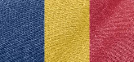 Tsjaad kleding stof vlag katoen materiaal breed vlaggen behang gekleurde kleding stof tsjaad vlag achtergrond foto