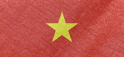Vietnam kleding stof vlag katoen materiaal breed vlaggen behang gekleurde kleding stof Vietnam vlag achtergrond foto