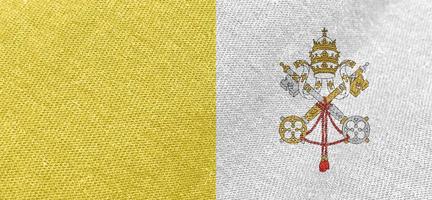 Vaticaan stad kleding stof vlag katoen materiaal breed vlaggen behang gekleurde kleding stof Vaticaan vlag achtergrond foto