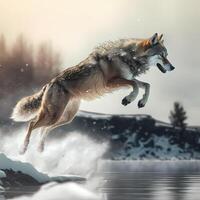 wolf werkzaamheid illustratie ai gegenereerd foto