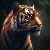 tijger dier illustratie ai gegenereerd foto